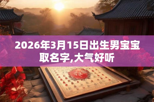 2026年3月15日出生男宝宝取名字,大气好听 2026年3月15日出生男宝宝取名字,大气好听