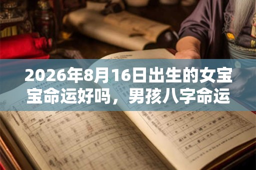 2026年8月16日出生的女宝宝命运好吗，男孩八字命运查询
