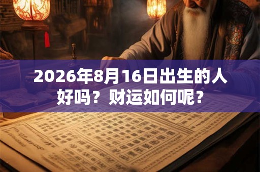 2026年8月16日出生的人好吗?财运如何呢? 2026年8月16日出生的人好吗?财运如何呢?