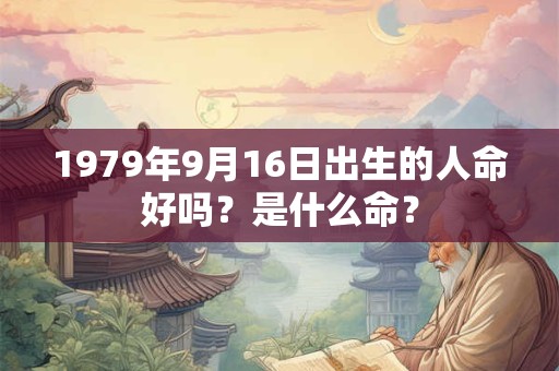1979年9月16日出生的人命好吗？是什么命？