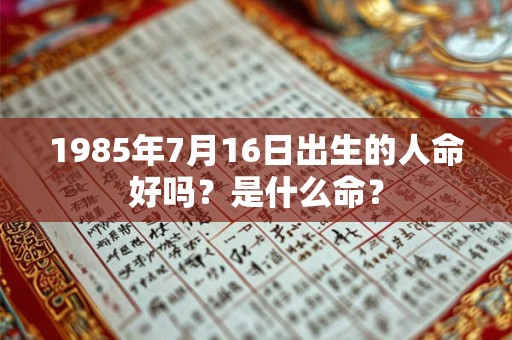 1985年7月16日出生的人命好吗？是什么命？