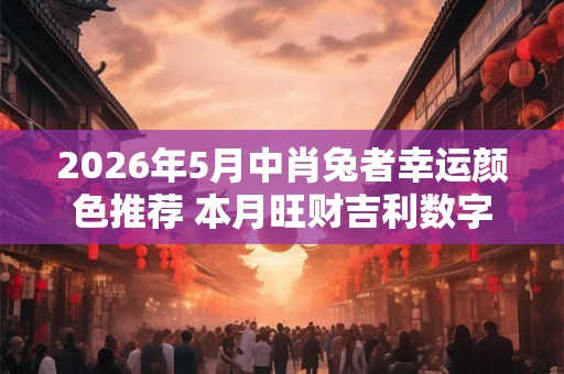 2026年5月中肖兔者幸运颜色推荐 本月旺财吉利数字 2026年5月中肖兔者幸运颜色推荐 本月旺财吉利数字