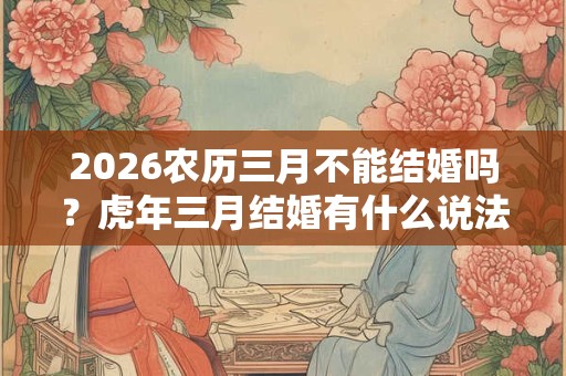 2026农历三月不能结婚吗？虎年三月结婚有什么说法？