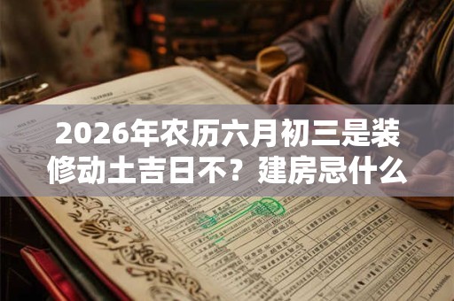 2026年农历六月初三是装修动土吉日不?建房忌什么日子 2026年农历六月初三是装修动土吉日不?建房忌什么日子