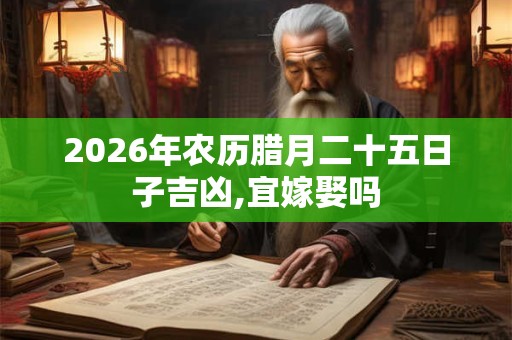 2026年农历腊月二十五日子吉凶,宜嫁娶吗