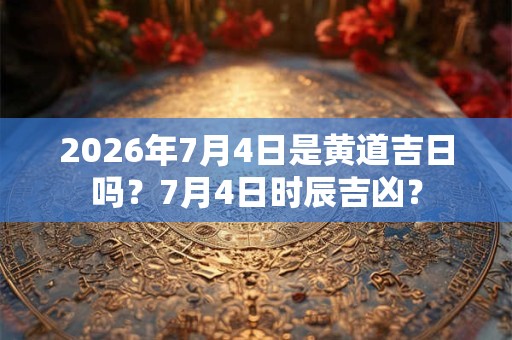 2026年7月4日是黄道吉日吗？7月4日时辰吉凶？