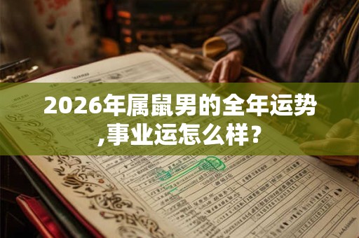 2026年属鼠男的全年运势,事业运怎么样？