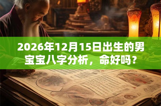 2026年12月15日出生的男宝宝八字分析，命好吗？