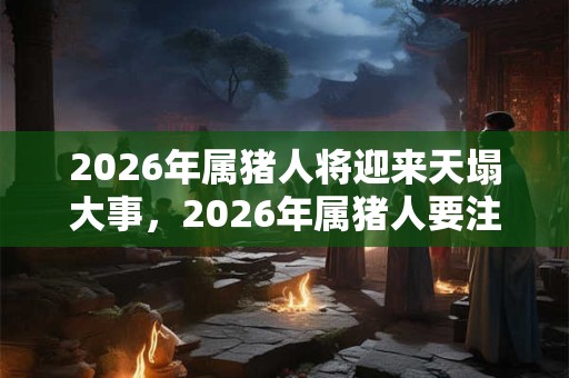 2026年属猪人将迎来天塌大事，2026年属猪人要注意什么？