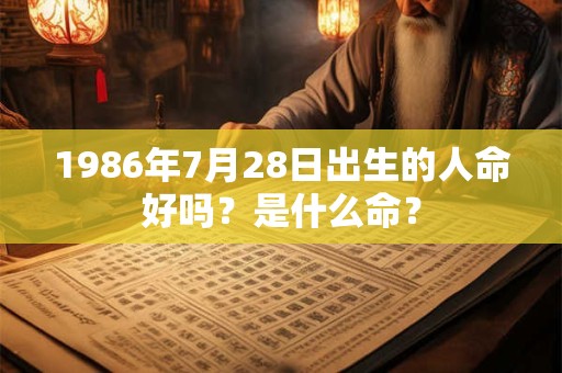 1986年7月28日出生的人命好吗？是什么命？
