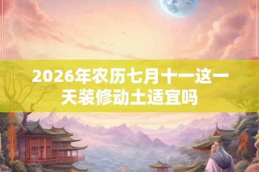 2026年农历七月十一这一天装修动土适宜吗