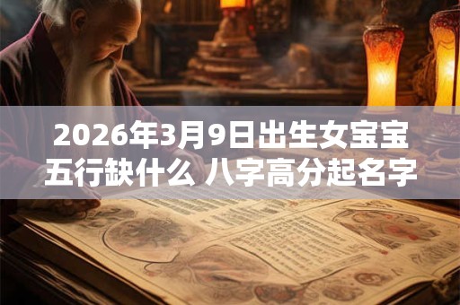 2026年3月9日出生女宝宝五行缺什么 八字高分起名字