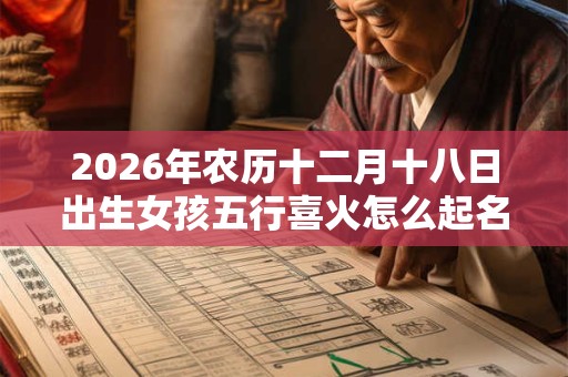 2026年农历十二月十八日出生女孩五行喜火怎么起名？