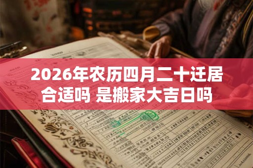 2026年农历四月二十迁居合适吗 是搬家大吉日吗