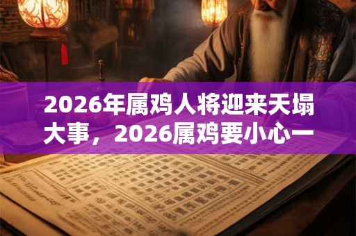 2026年属鸡人将迎来天塌大事,2026属鸡要小心一个人 2026年属鸡人将迎来天塌大事,2026属鸡要小心一个人