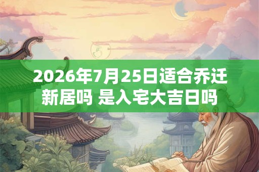 2026年7月25日适合乔迁新居吗 是入宅大吉日吗
