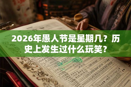 2026年愚人节是星期几？历史上发生过什么玩笑？