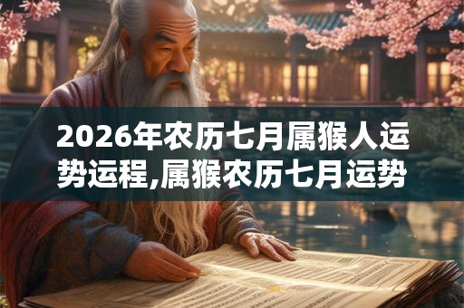 2026年农历七月属猴人运势运程,属猴农历七月运势好不好？