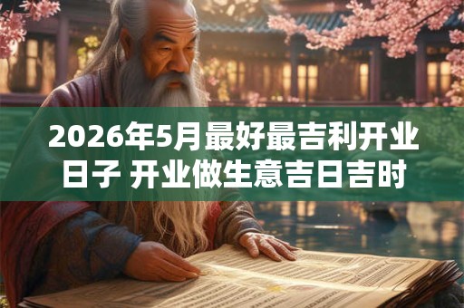 2026年5月最好最吉利开业日子 开业做生意吉日吉时