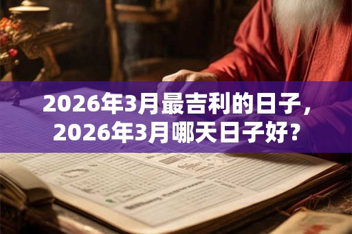 2026年3月最吉利的日子，2026年3月哪天日子好？