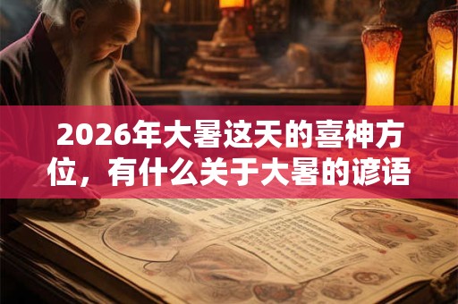 2026年大暑这天的喜神方位，有什么关于大暑的谚语？