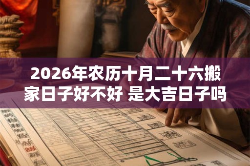 2026年农历十月二十六搬家日子好不好 是大吉日子吗