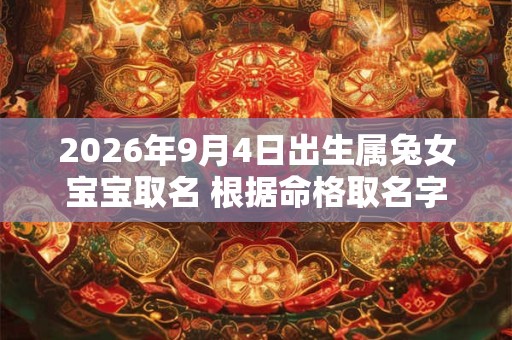 2026年9月4日出生属兔女宝宝取名 根据命格取名字