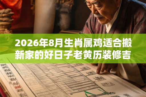 2026年8月生肖属鸡适合搬新家的好日子老黄历装修吉日 2026年8月生肖属鸡适合搬新家的好日子老黄历装修吉日