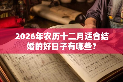 2026年农历十二月适合结婚的好日子有哪些? 2026年农历十二月适合结婚的好日子有哪些?