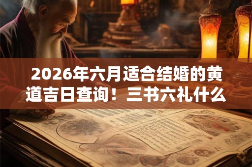 2026年六月适合结婚的黄道吉日查询！三书六礼什么意思？