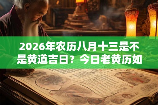 2026年农历八月十三是不是黄道吉日？今日老黄历如何？
