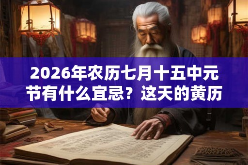 2026年农历七月十五中元节有什么宜忌？这天的黄历宜忌查询