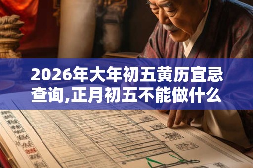 2026年大年初五黄历宜忌查询,正月初五不能做什么