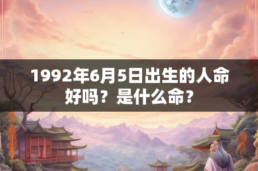 1992年6月5日出生的人命好吗？是什么命？