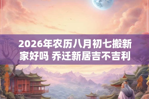 2026年农历八月初七搬新家好吗 乔迁新居吉不吉利