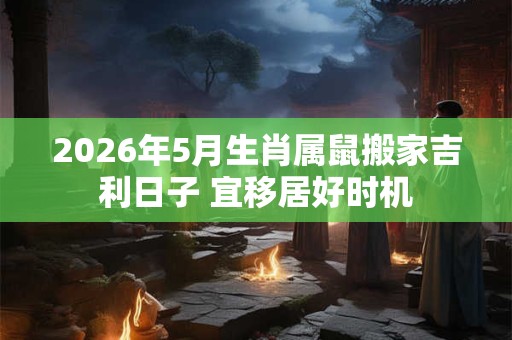 2026年5月生肖属鼠搬家吉利日子 宜移居好时机 2026年5月生肖属鼠搬家吉利日子 宜移居好时机