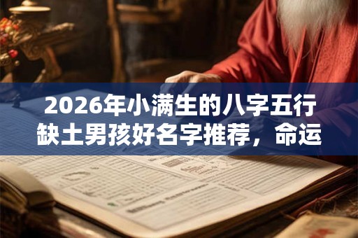 2026年小满生的八字五行缺土男孩好名字推荐，命运怎样？