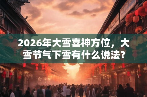 2026年大雪喜神方位,大雪节气下雪有什么说法? 2026年大雪喜神方位,大雪节气下雪有什么说法?