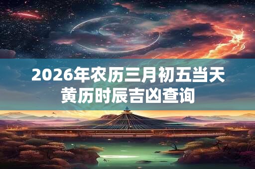 2026年农历三月初五当天黄历时辰吉凶查询