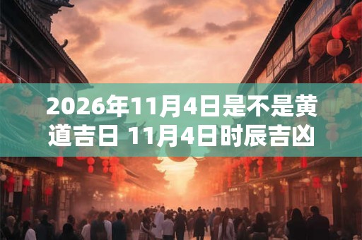 2026年11月4日是不是黄道吉日 11月4日时辰吉凶 2026年11月4日是不是黄道吉日 11月4日时辰吉凶