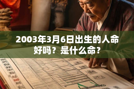2003年3月6日出生的人命好吗？是什么命？