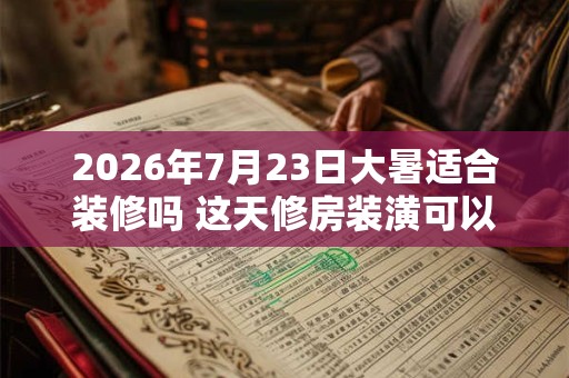 2026年7月23日大暑适合装修吗 这天修房装潢可以吗