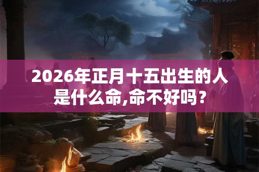 2026年正月十五出生的人是什么命,命不好吗？