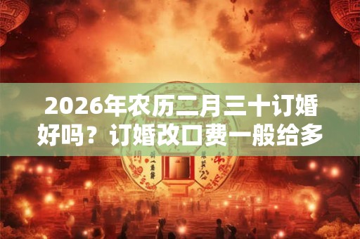 2026年农历二月三十订婚好吗？订婚改口费一般给多少？