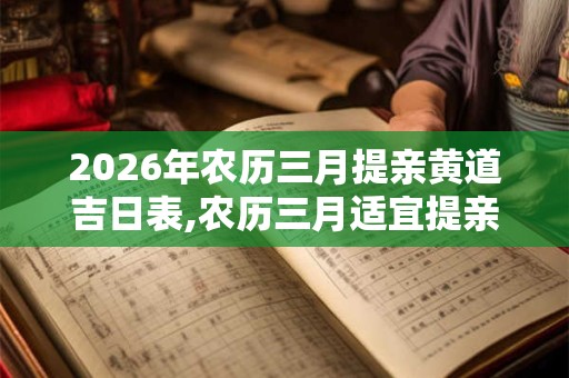 2026年农历三月提亲黄道吉日表,农历三月适宜提亲的好日子有哪些？