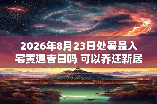 2026年8月23日处暑是入宅黄道吉日吗 可以乔迁新居吗 2026年8月23日处暑是入宅黄道吉日吗 可以乔迁新居吗
