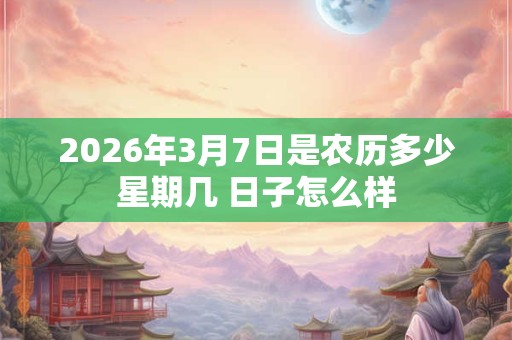 2026年3月7日是农历多少星期几 日子怎么样