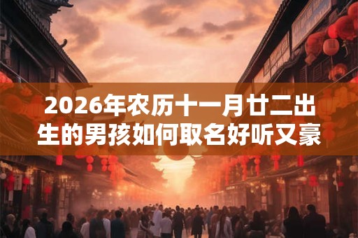 2026年农历十一月廿二出生的男孩如何取名好听又豪迈？