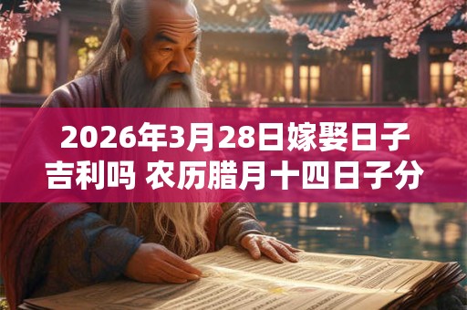 2026年3月28日嫁娶日子吉利吗 农历腊月十四日子分析 2026年3月28日嫁娶日子吉利吗 农历腊月十四日子分析
