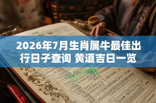 2026年7月生肖属牛最佳出行日子查询 黄道吉日一览表